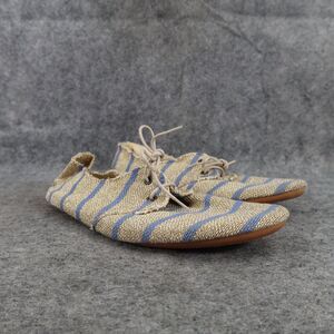 Anniel Shoes Womens 35 Oxford Ballet Flats Fashion Classic Metallic Stripe Soft